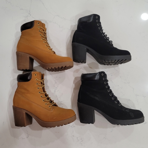 Women's Chunky Heel Boots 2 Pairs Size 8 - Picture 5 of 16